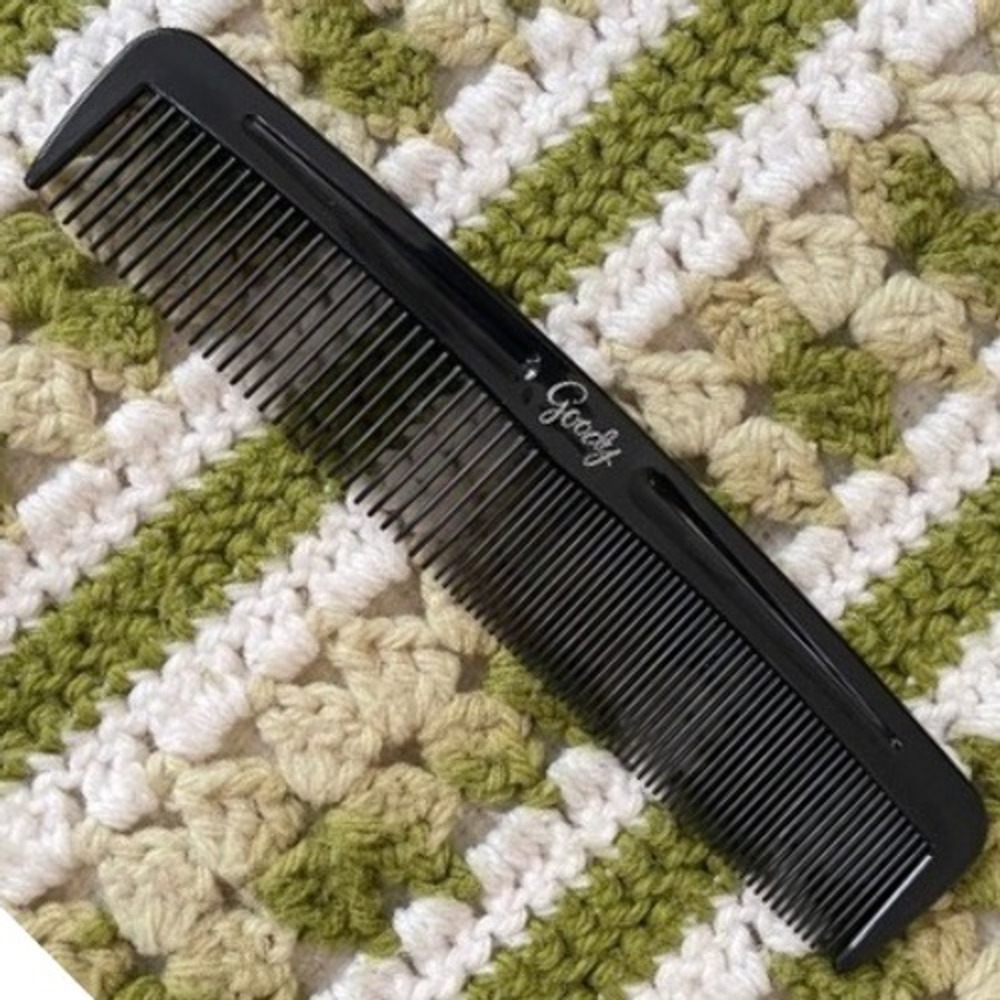 vtg black goody Plastic Hair‎ Comb USA Wide Purse Pocket Unbreakable NEW